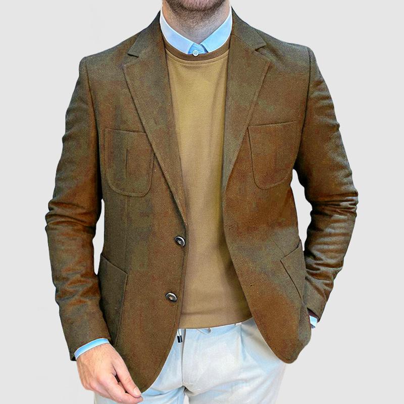 Mens Solid Color Casual Multi-pocket Blazer 48757708X