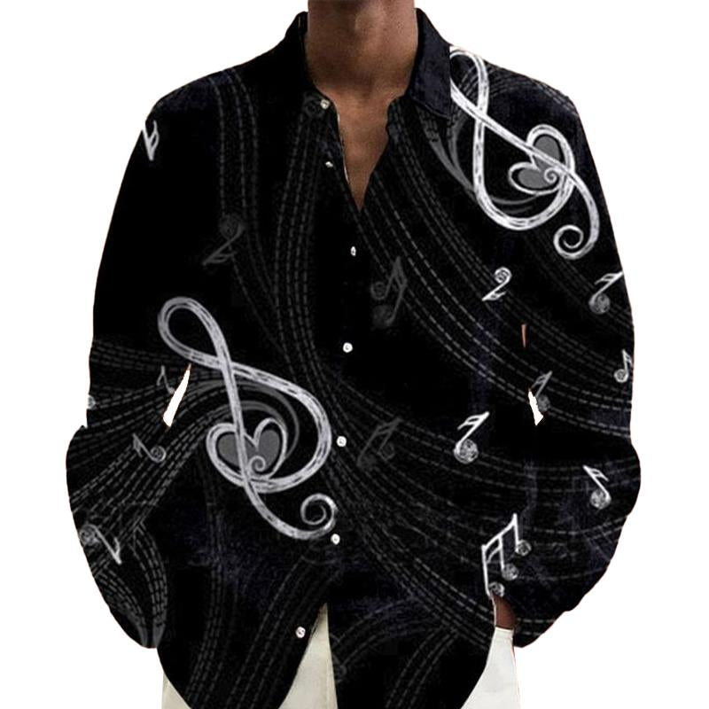 Mens Hawaiian Print Casual Long Sleeve Shirt 15702617X