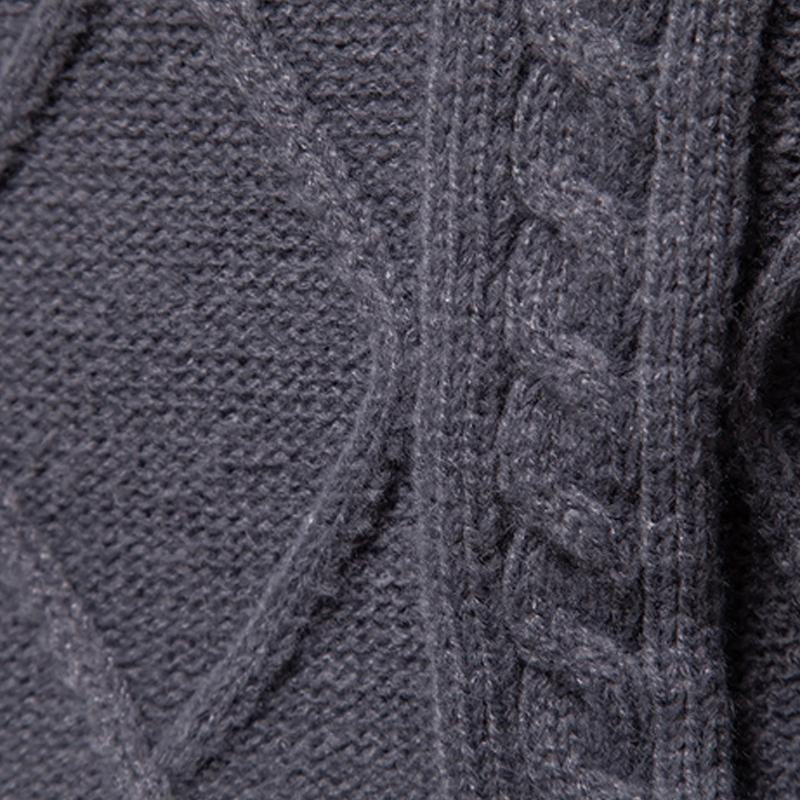 Mens Round Neck Knitted Pullover Casual Patchwork Sweater 63130720X