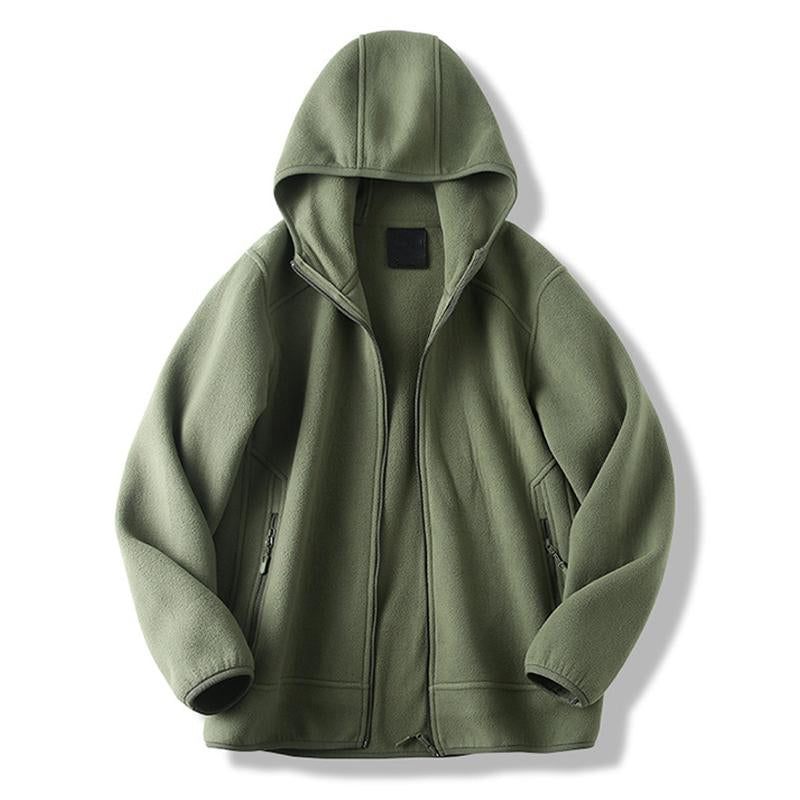Mens Thickened Loose Double-sided Fleece Hooded Jacket 41488720X