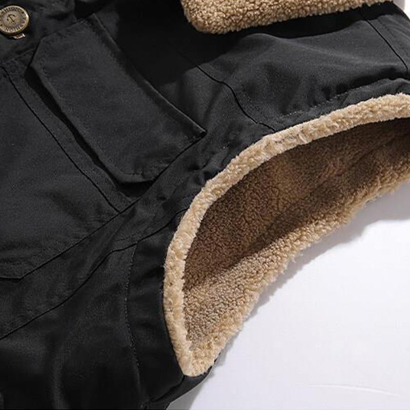 Mens Casual Sherpa Lapel Lapel Single Breasted Slim Vest 88395228M