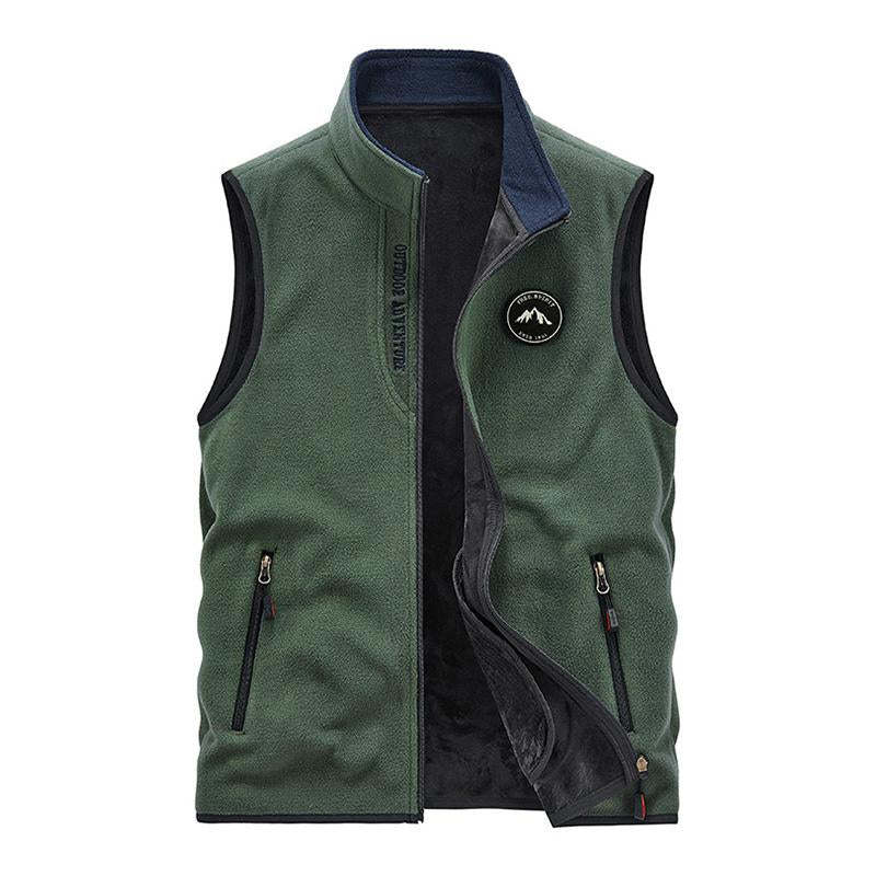 Mens Casual Stand Collar Thin Fleece Polar Fleece Warm Loose Vest 13778258M