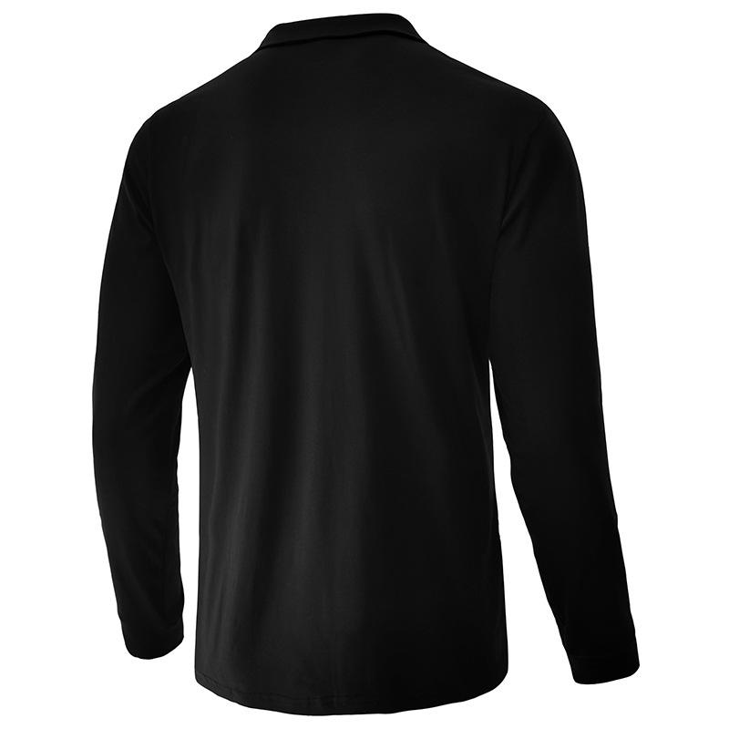 Mens Lapel Color Block Polo Long Sleeve Shirt 51990862X