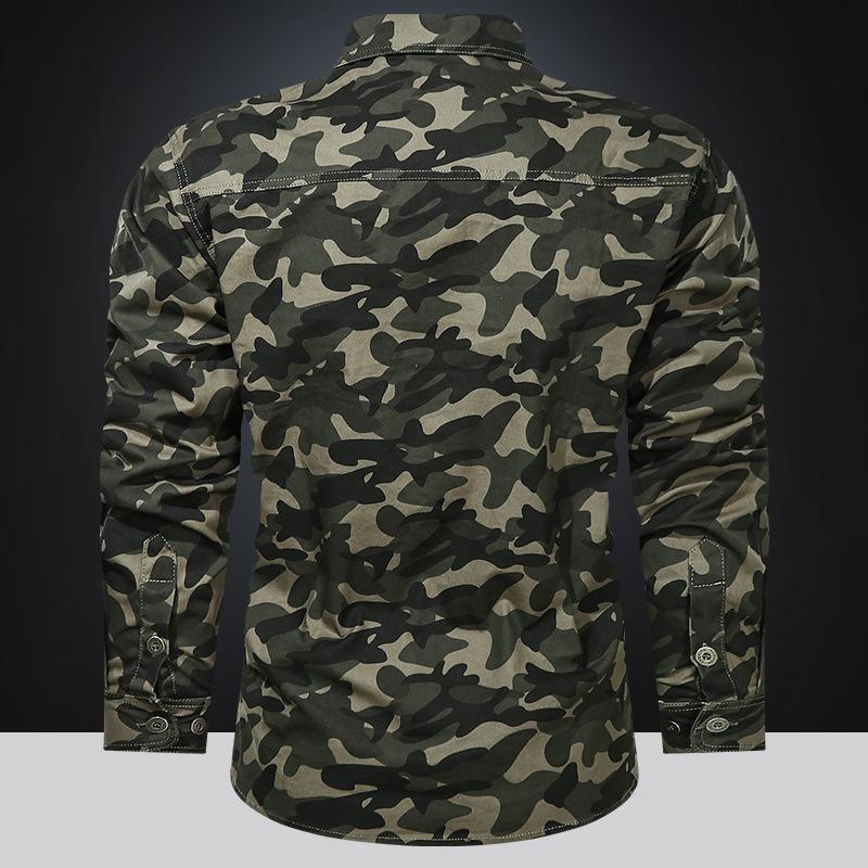 Mens Camouflage Loose Long Sleeve Shirt 17046317X