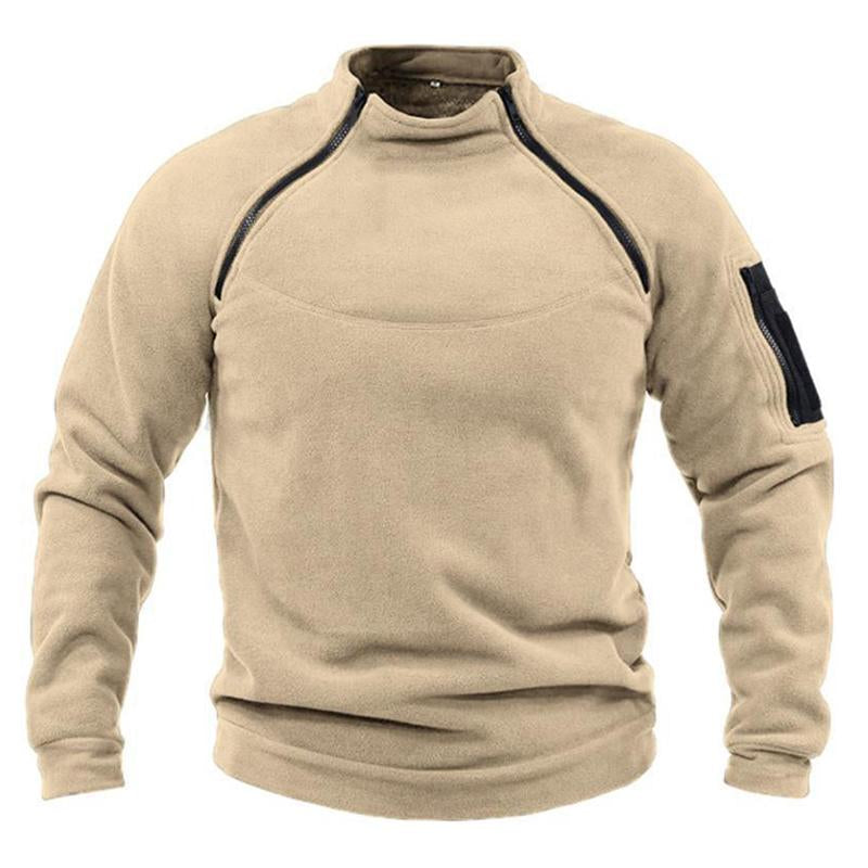 Mens Casual Outdoor Stand Collar Warm Loose Breathable Tactical Sweatshirt 09501450M