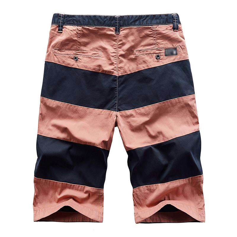 Mens Casual Color Contrast Stitching Cotton Cargo Shorts 55793920M