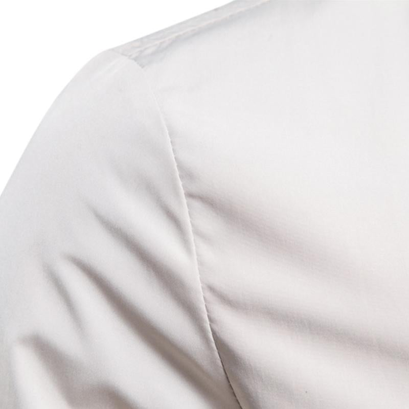 Mens Casual Solid Color Stand Collar Zipper Long Sleeve Slim Jacket 64770375M