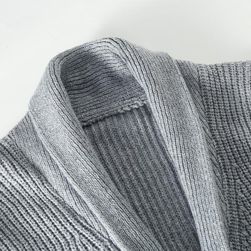 Mens Casual Solid Color Lapel Single Breasted Knit Cardigan 22591638M