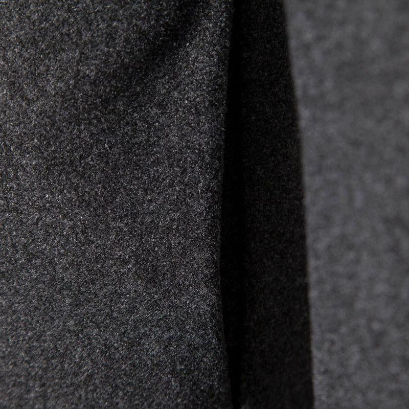 Mens Casual Solid Color Thick Lapel Single Breasted Knee Length Coat 32661517M