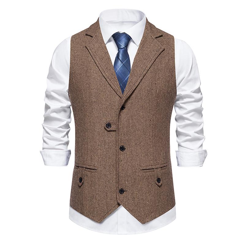 Mens Vintage Lapel Single Breasted Suit Vest (Shirt and Tie Excluded) 77133391M