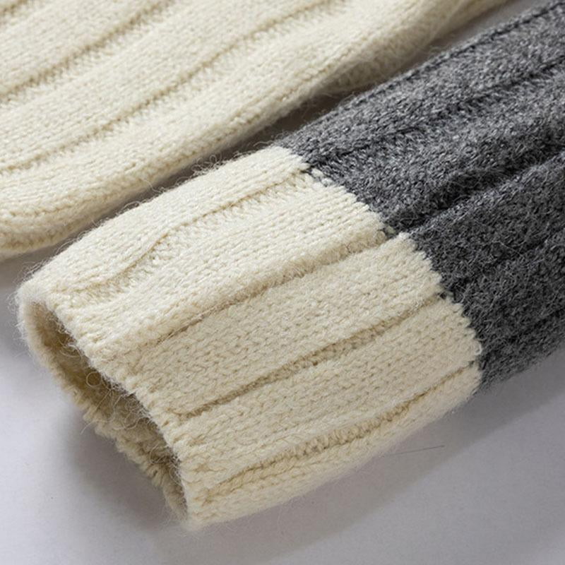 Mens Casual Solid Color Turtleneck Loose Pullover Sweater 08011827M