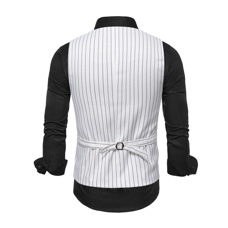 Mens Vintage Striped Single Breasted Suit Vest 87261444Y