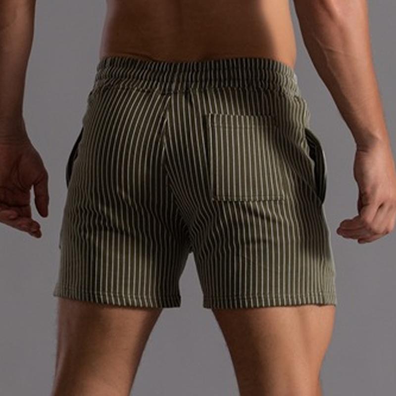 Mens Casual Striped Cotton Shorts 88170633Y
