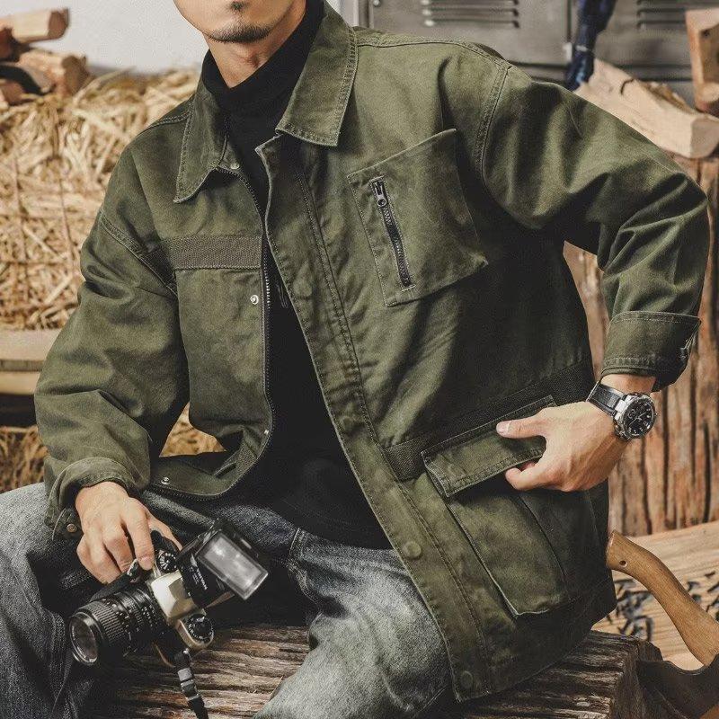 Mens Vintage Hunting Outdoor Lapel Work Jacket 91570946X