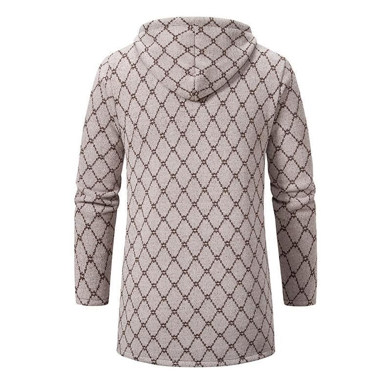 Mens Casual Hooded Knit Cardigan Zipper Coat 44306493X