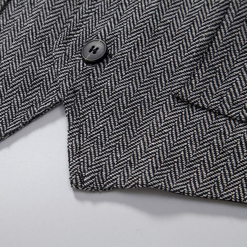 Mens Vintage V-Neck Single Breasted Patch Pocket Suit Vest (Shirt and Tie Excluded) 02085676M