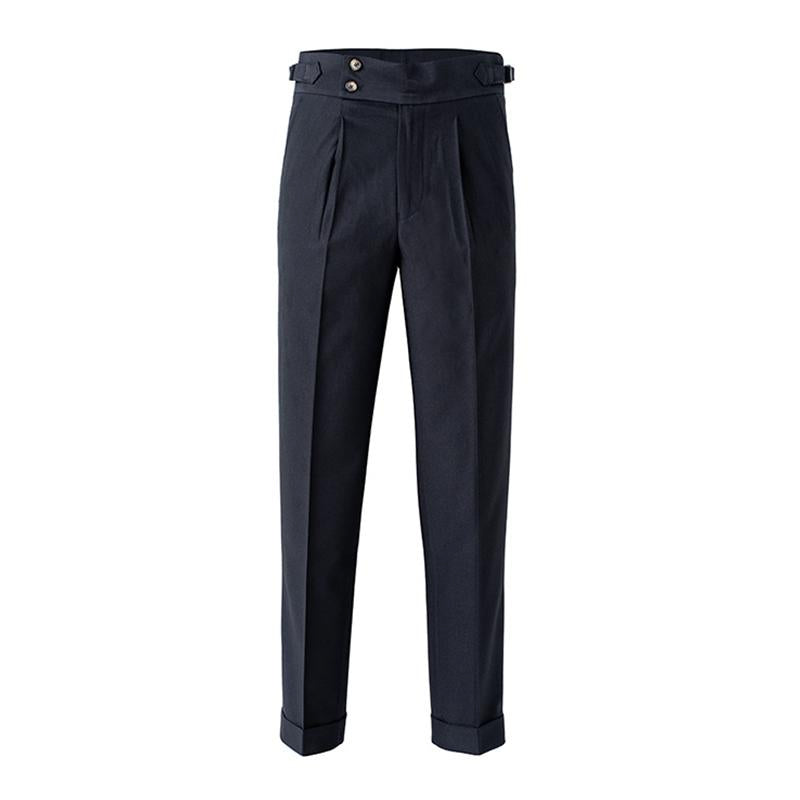 Mens British Style Drape High Waist Straight Pants 73687328M
