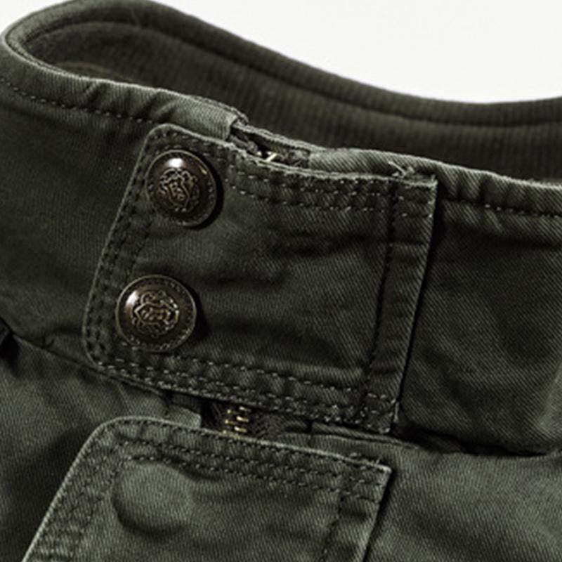 Mens Casual Cotton Stand Collar Zipper Multi-pocket Workwear Outdoor Jacket 87628819M
