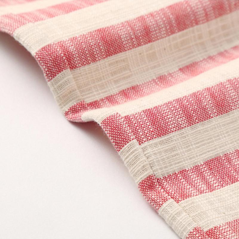 Mens Casual Cotton Linen Stripe Elastic Waist Straight Shorts 54118289M