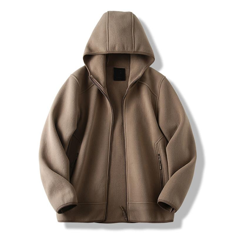 Mens Thickened Loose Double-sided Fleece Hooded Jacket 41488720X