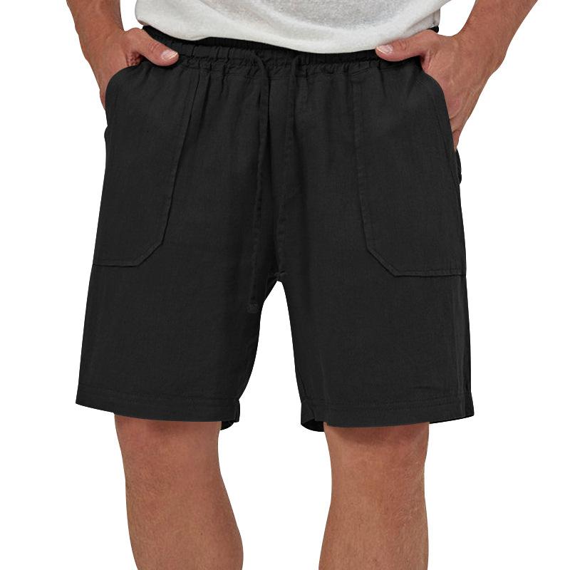 Mens Casual Loose Solid Color Sleeveless Vest Shorts Set 61445702X