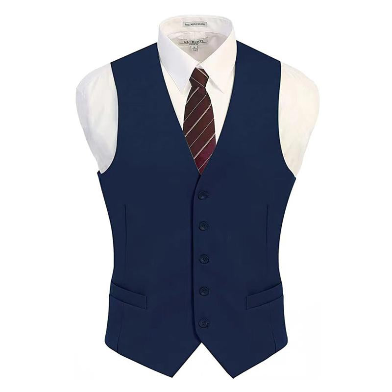 Mens Vintage Solid Collarless Suit Vest 29331158Y