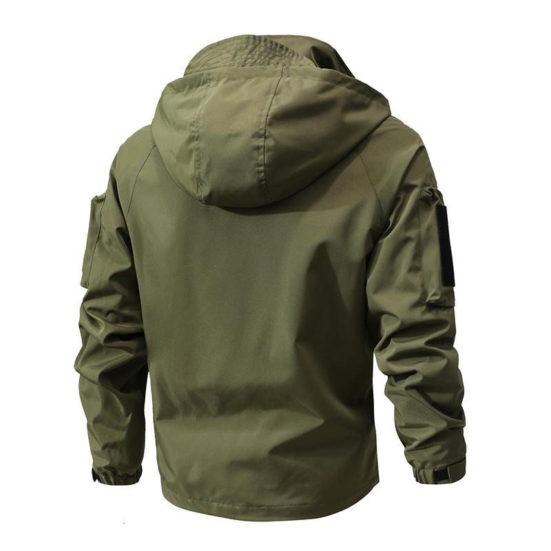 Mens Solid Color Stand Collar Zipper Loose Jacket 44696764X