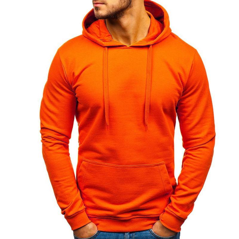 Mens Solid Color Pullover Sports Slim Baseball Hoodie 05358651Z