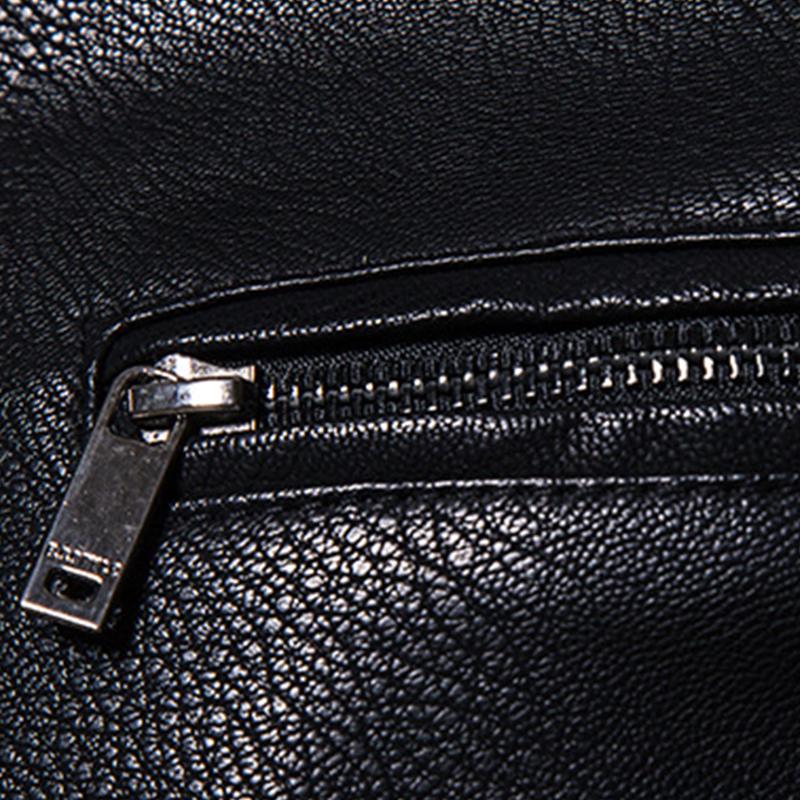 Mens Vintage Stand Collar Patchwork Slim Zipper Leather Motorcycle Jacket 50837459M