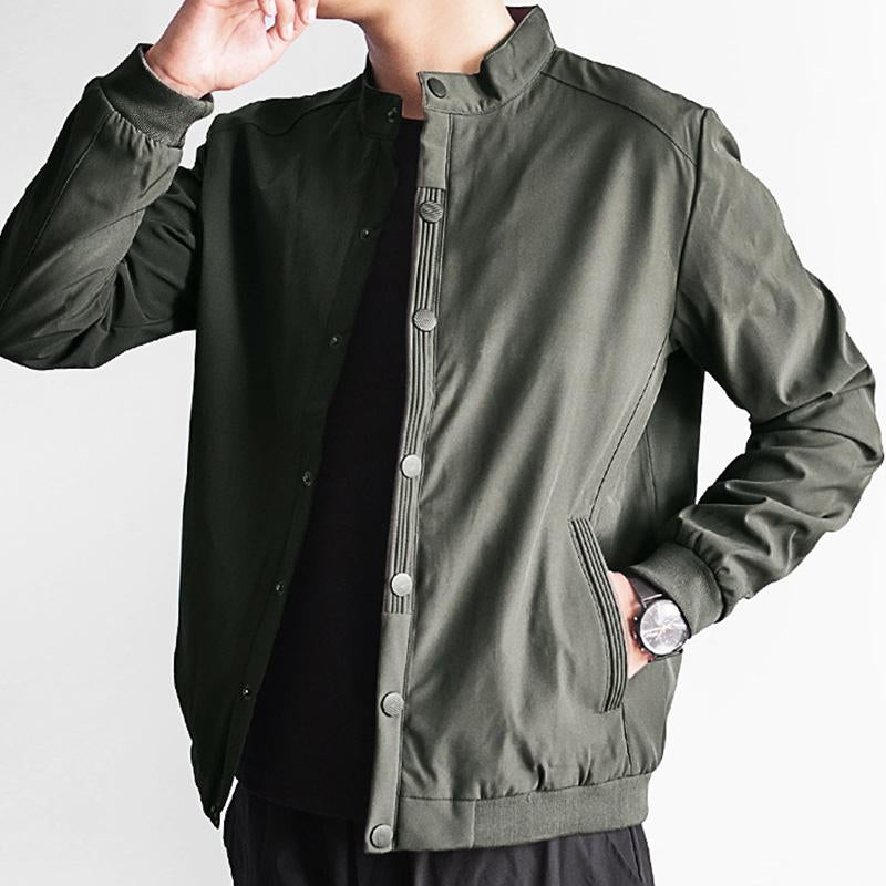 Mens Casual Stand Collar Single Breasted Quick Dry Loose Jacket 54422095M