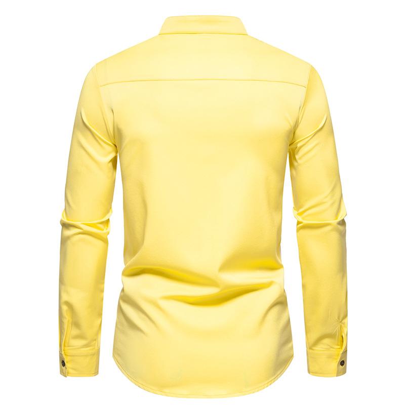 Mens Colorblock Stand Collar Long Sleeve Shirt 58727589Z