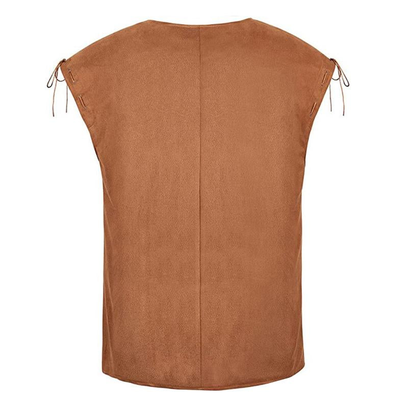 Mens Solid Color Single Breasted Lace-Up Vest 86196851X