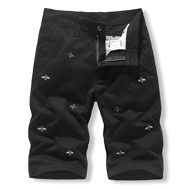 Mens Casual Cotton Bee Embroidered Cargo Shorts 55142002M
