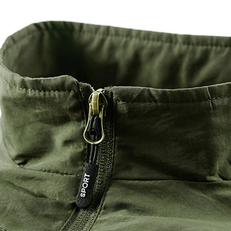 Mens Casual Stand Collar Outdoor Multi-Pocket Breathable Quick-Drying Vest 79618272M