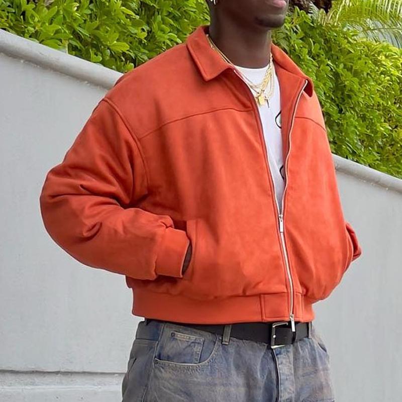 Mens Vintage Solid Color Lapel Jacket 48547818Y