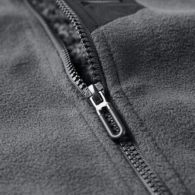 Mens Casual Outdoor Polar Fleece Stand Collar Windproof Zipper Jacket 49490674M