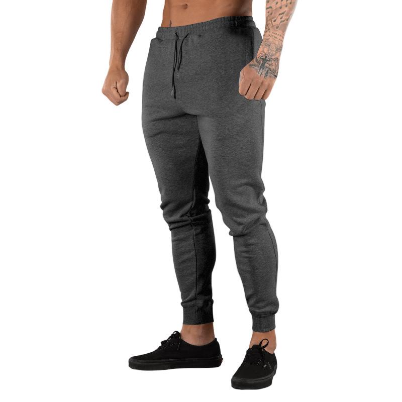 Mens Casual Solid Color Elastic Waist Sports Pants 44421140M