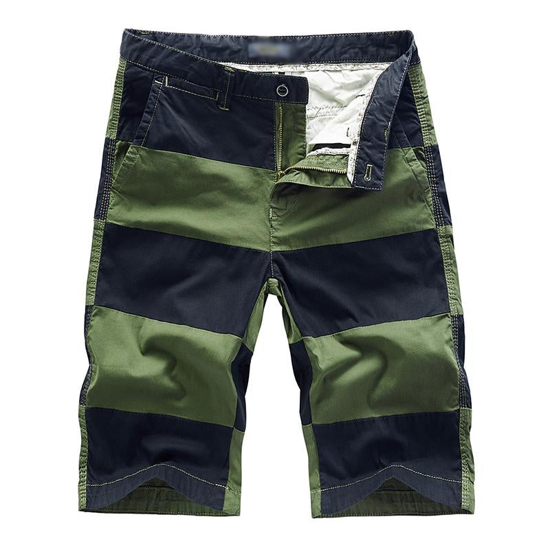 Mens Casual Color Contrast Stitching Cotton Cargo Shorts 55793920M