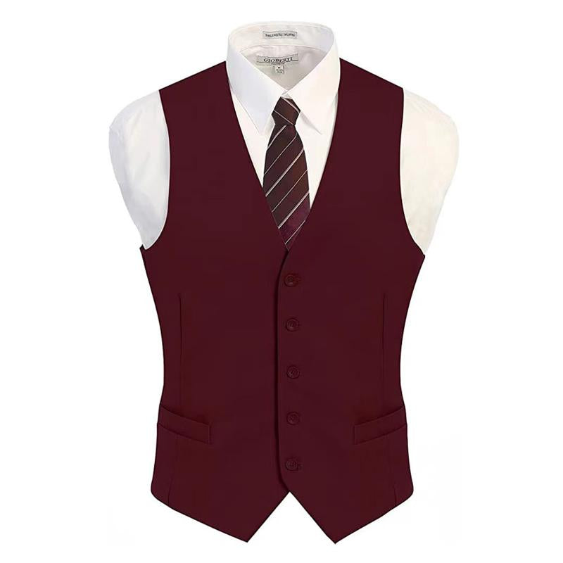 Mens Vintage Solid Collarless Suit Vest 29331158Y