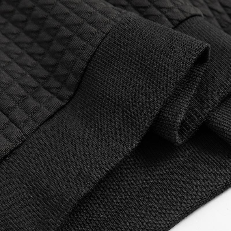 Mens Waffle Round Neck Long Sleeve Pants Two-piece Set 23138814X