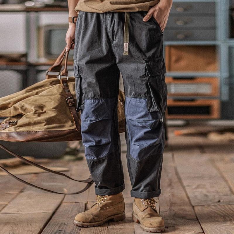 Mens Vintage Washed Cotton Pocket Loose Cargo Pants 16930849Y
