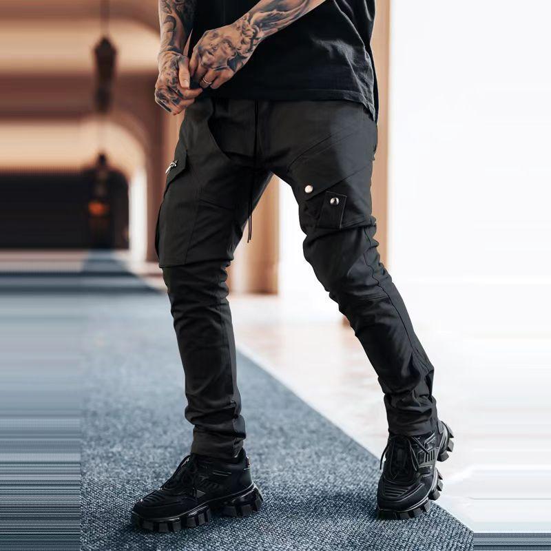 Mens Casual Multi-pocket Zipper Decor Cargo Pants 41490042Z
