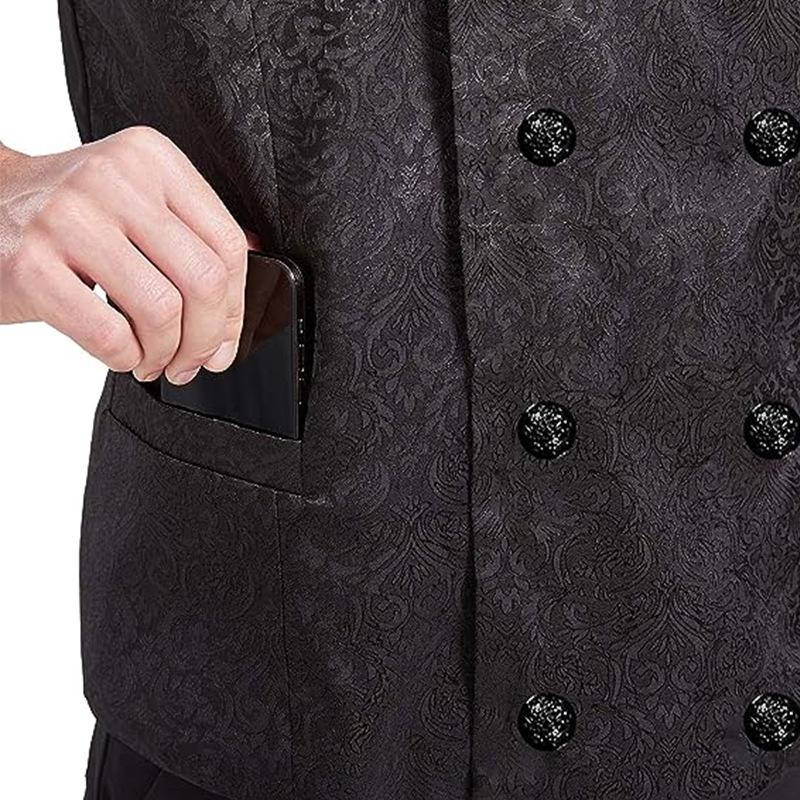 Mens Vintage Pattern Slim Double Breasted Suit Vest 89981667Z