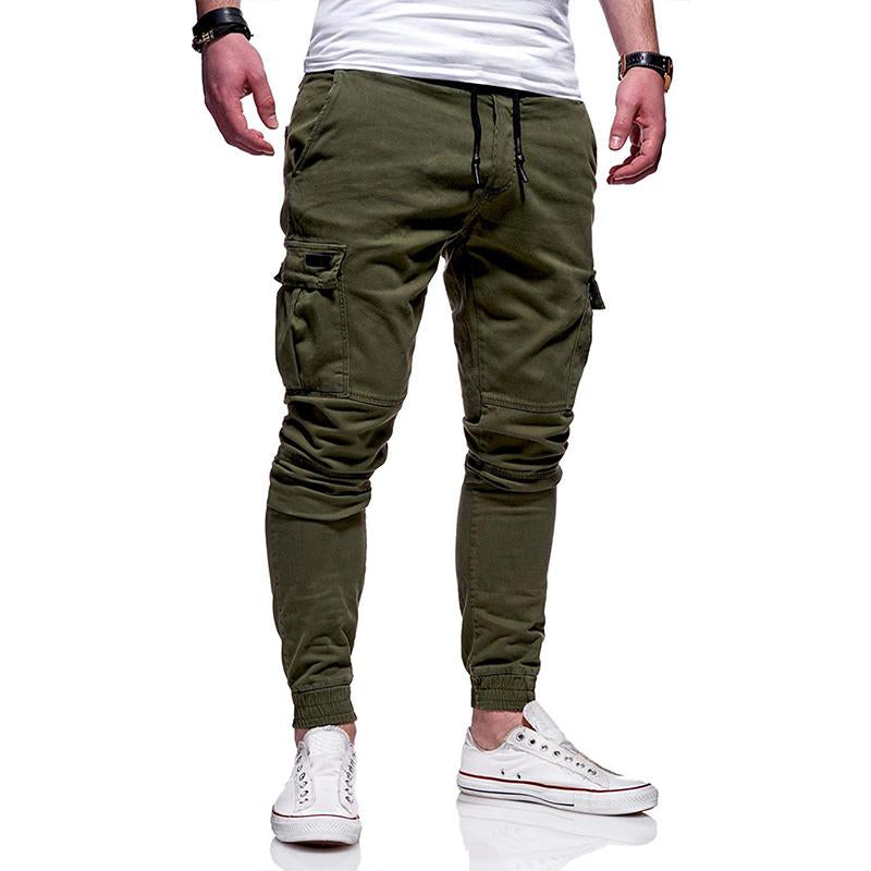 Mens Casual Multi Pocket Elastic Waist Sports Pants 12861184M