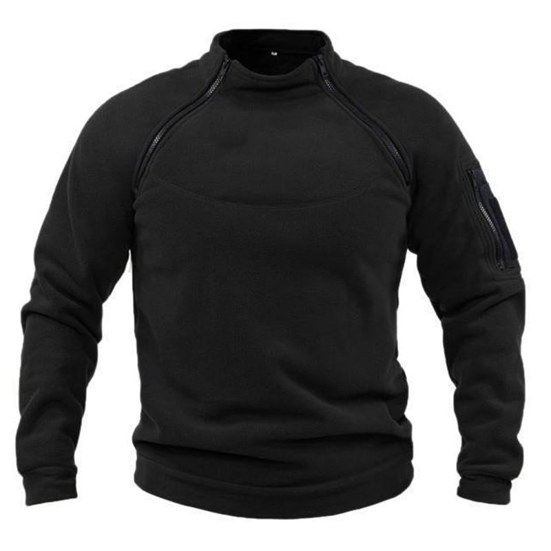 Mens Casual Outdoor Stand Collar Warm Loose Breathable Tactical Sweatshirt 09501450M