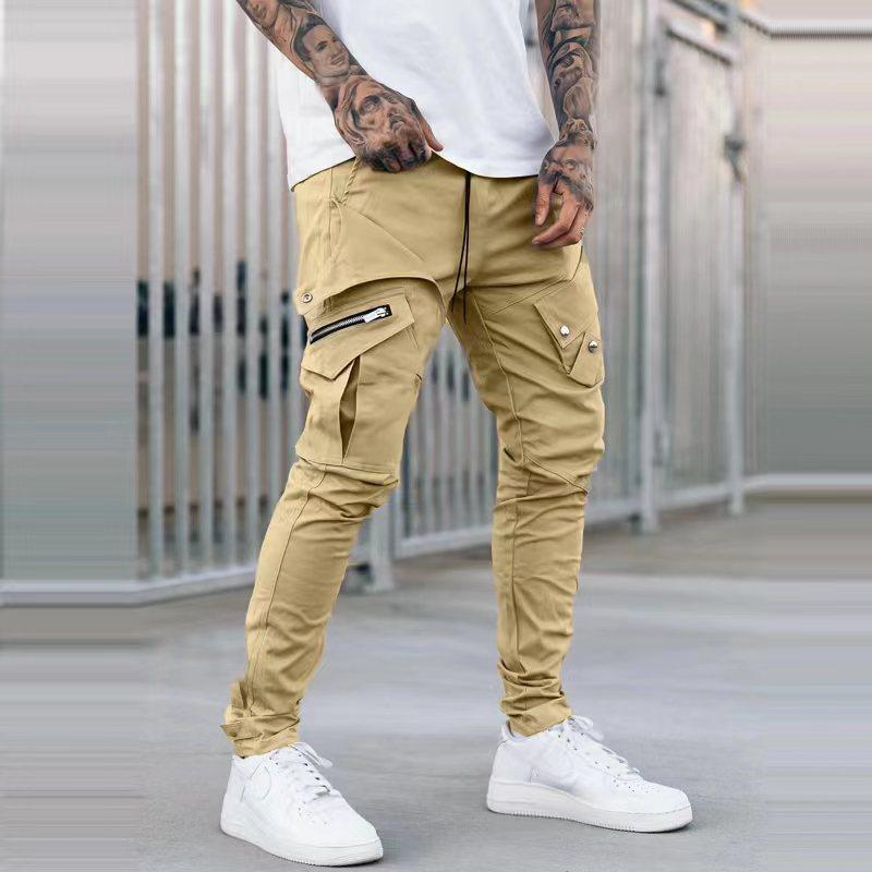 Mens Casual Multi-pocket Zipper Decor Cargo Pants 41490042Z