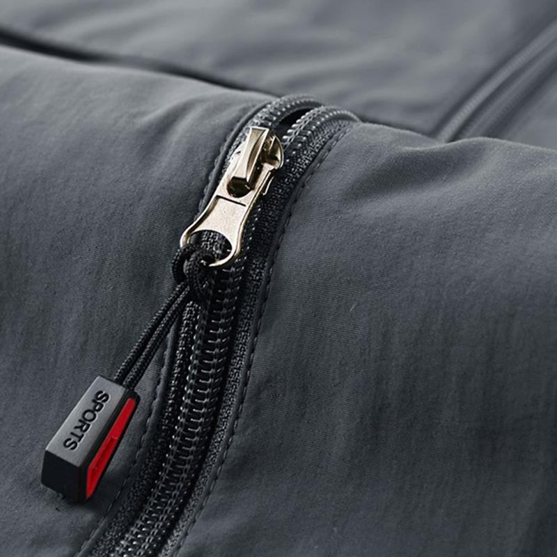 Mens Casual Stand Collar Zipper Multi-Pockets Quick-dry Workwear Vest 69045430M