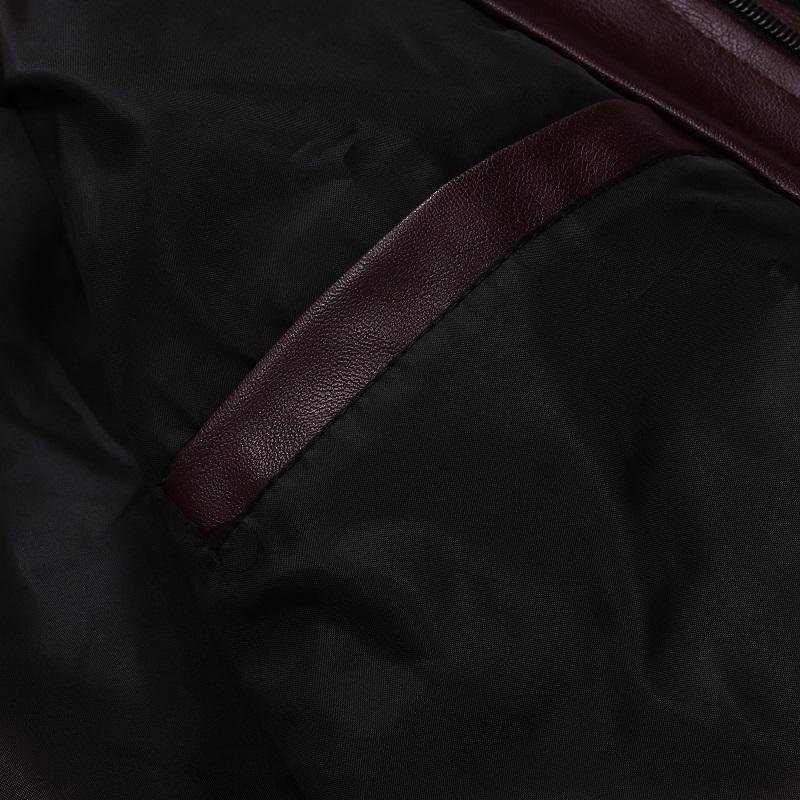 Mens Fashion Hooded Long Sleeve Zippered Leather Jacket 39712909M