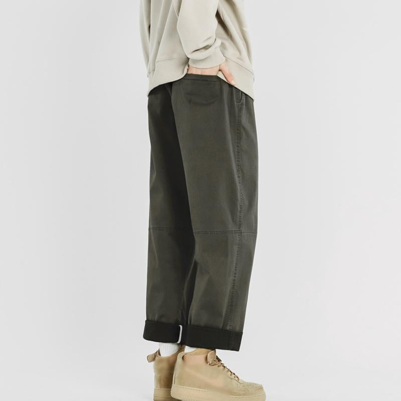 Mens Vintage Loose Multi Pocket Straight Leg Cargo Pants 88705427M
