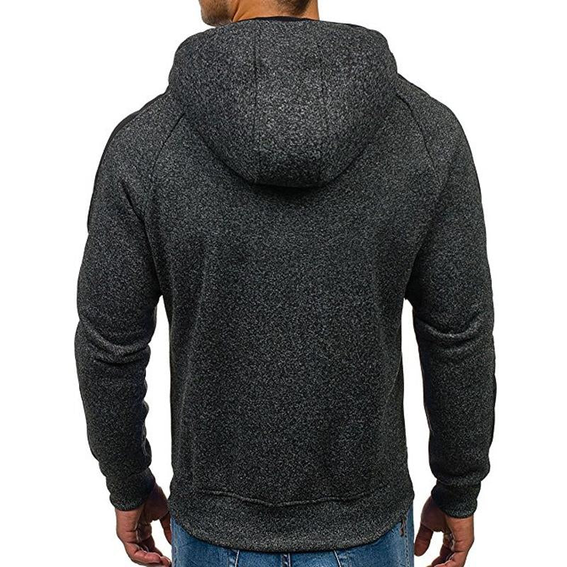 Mens Casual Colorblock Raglan Sleeve Hooded Sweatshirt Jacket 91354198Y